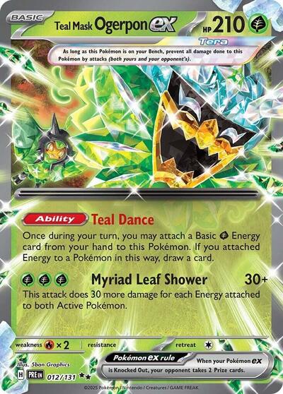 PRE: Teal Mask Ogerpon ex - 012/131 (Holofoil)