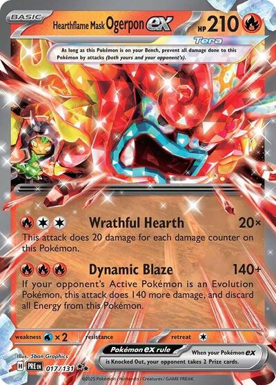 PRE: Hearthflame Mask Ogerpon ex - 017/131 (Holofoil)