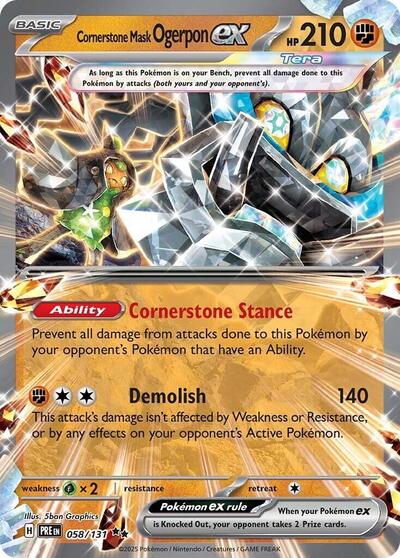 PRE: Cornerstone Mask Ogerpon ex - 058/131 (Holofoil)