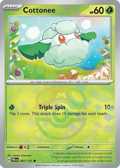 PRE: Cottonee (Master Ball Pattern) (Holofoil)
