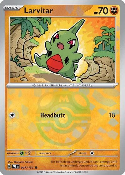 PRE: Larvitar (Master Ball Pattern) (Holofoil)