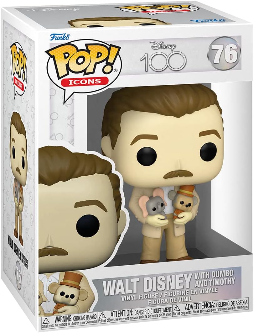 Disney 100: Walt Disney with Dumbo and Timothy Pop! Vinyl Figure (76)