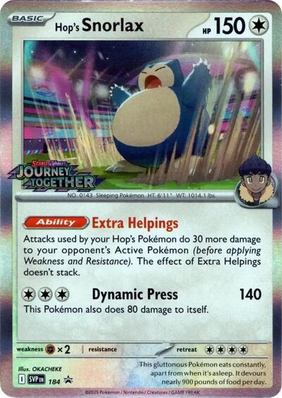SVP: Hop's Snorlax - 184 (Prerelease) (Holofoil)