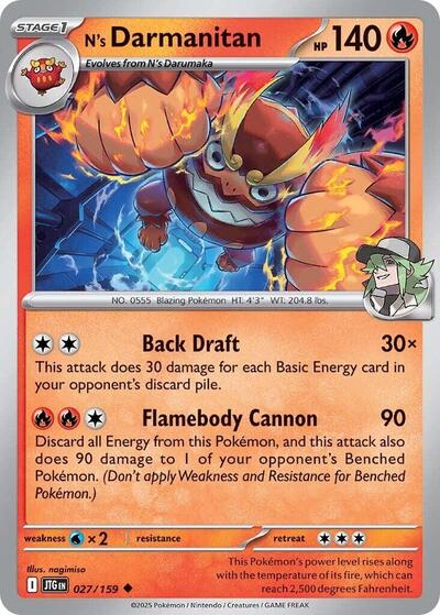 JTG: N's Darmanitan - 027/159 (Reverse Holofoil)