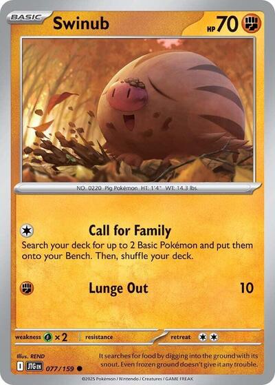 JTG: Swinub - 077/159 (Reverse Holofoil)