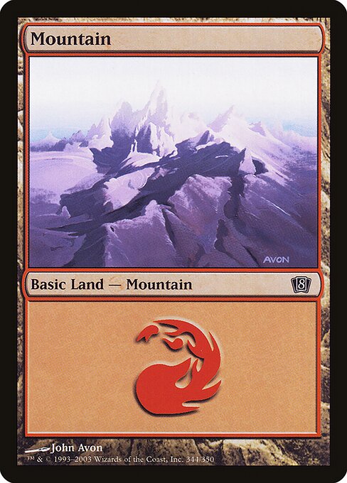 8ED: Mountain (344) (Foil)