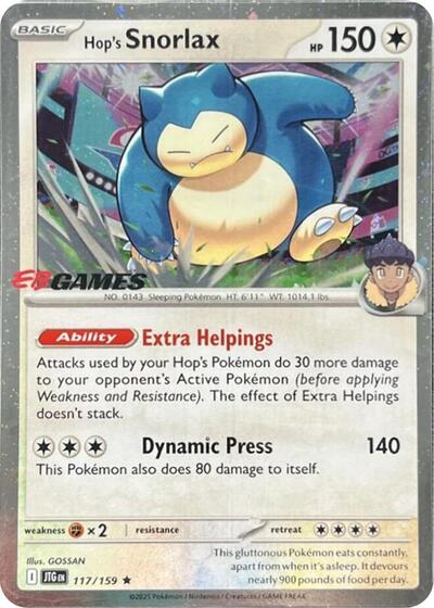 MCAP: Hop's Snorlax - 117/159 (EB Games) (Cosmos Holo) (Holofoil)