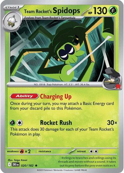 DRI: Team Rocket's Spidops - 020/182 (Reverse Holofoil)
