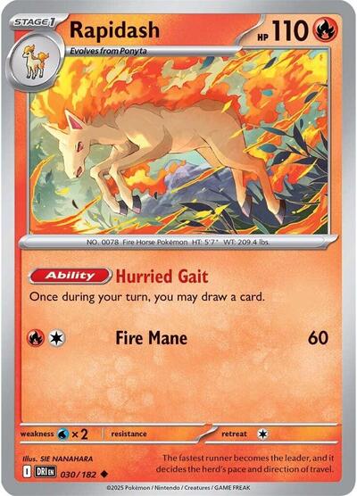 DRI: Rapidash - 030/182 (Reverse Holofoil)