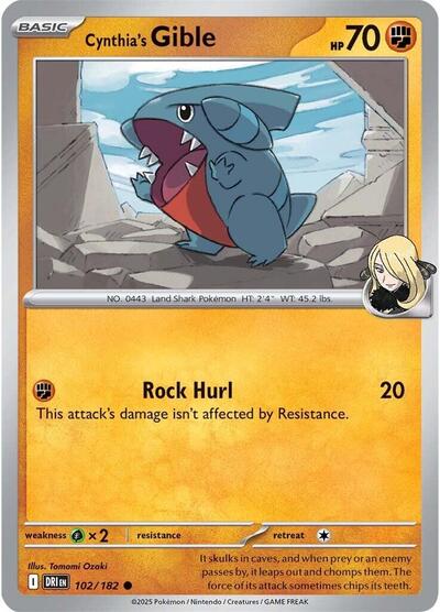 DRI: Cynthia's Gible (Reverse Holofoil)