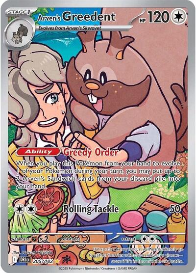 DRI: Arven's Greedent - 205/182 (Holofoil)