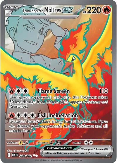 DRI: Team Rocket's Moltres ex - 208/182 (Holofoil)