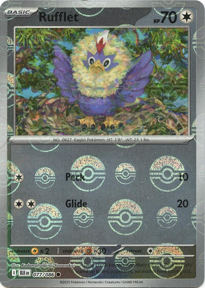 BLK: Rufflet (Poke Ball Pattern) (Holofoil)