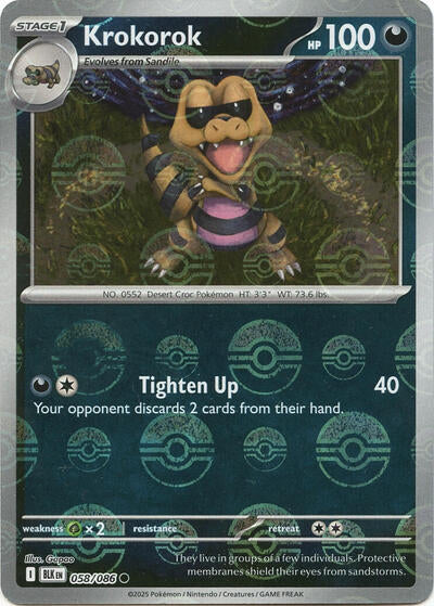 BLK: Krokorok (Poke Ball Pattern) (Holofoil)