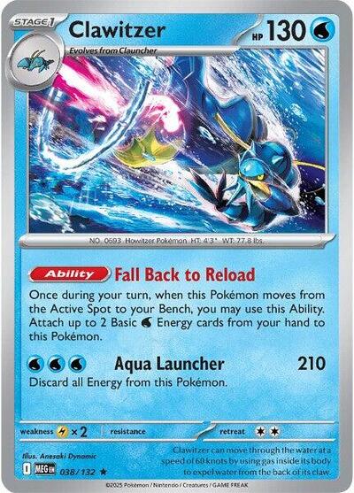 MEG: Clawitzer - 038/132 (Reverse Holofoil)