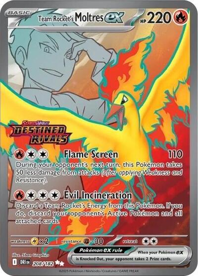 MCAP: Team Rocket's Moltres ex - 208/182 (Destined Rivals Stamp) (Holofoil)