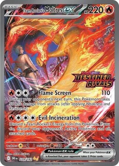 MCAP: Team Rocket's Moltres ex - 229/182 (Destined Rivals Stamp) (Holofoil)