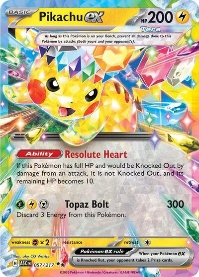 ASC: Pikachu ex - 057/217 (Holofoil)