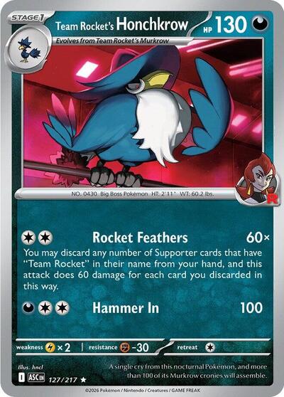 ASC: Team Rocket's Honchkrow (Holofoil)