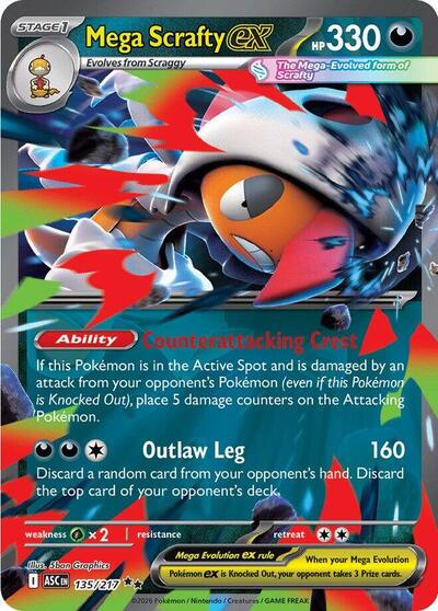 ASC: Mega Scrafty ex - 135/217 (Holofoil)