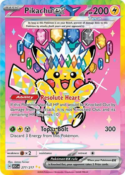 ASC: Pikachu ex - 277/217 (Holofoil)