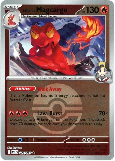 ASC: Ethan's Magcargo - 024/217 (Poke Ball) (Reverse Holofoil)