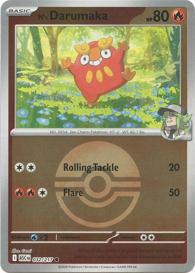 ASC: N's Darumaka (Poke Ball) (Reverse Holofoil)
