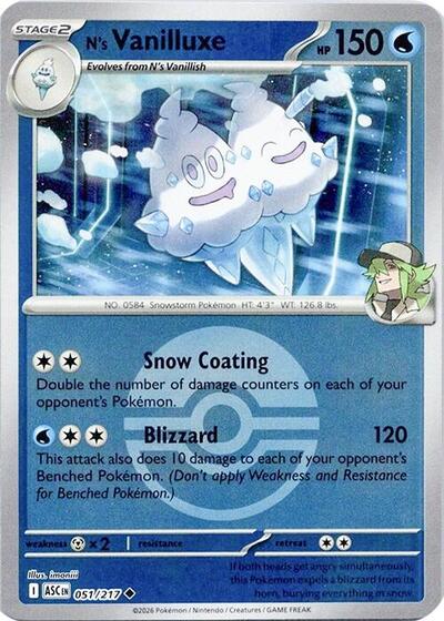 ASC: N's Vanilluxe (Poke Ball) (Reverse Holofoil)
