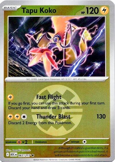 ASC: Tapu Koko (Quick Ball) (Reverse Holofoil)