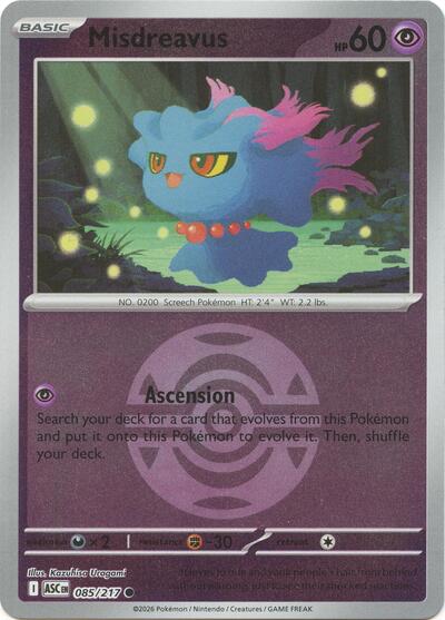 ASC: Misdreavus - 085/217 (Dusk Ball) (Reverse Holofoil)