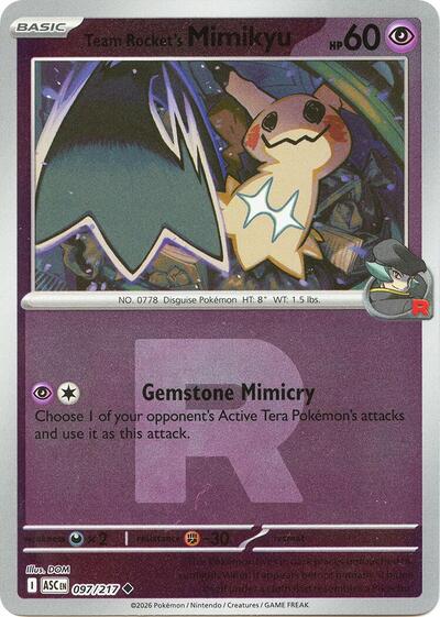 ASC: Team Rocket's Mimikyu - 097/217 (Team Rocket) (Reverse Holofoil)