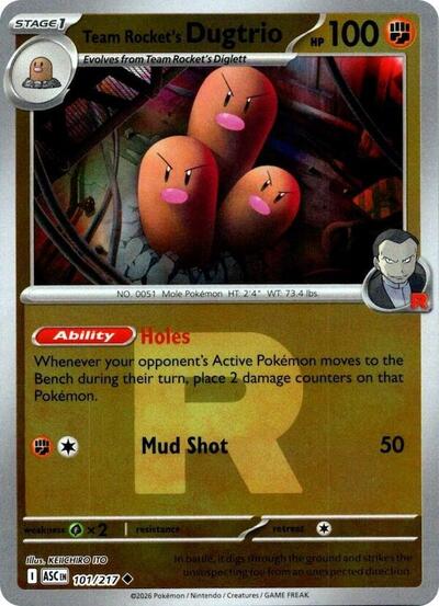 ASC: Team Rocket's Dugtrio - 101/217 (Team Rocket) (Reverse Holofoil)