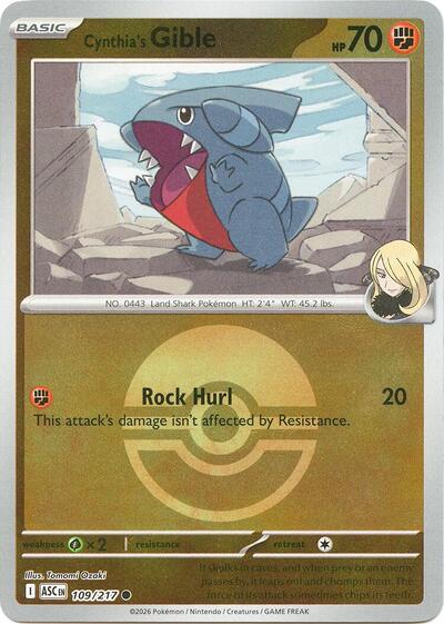 ASC: Cynthia's Gible (Poke Ball) (Reverse Holofoil)