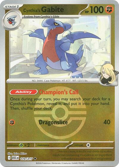 ASC: Cynthia's Gabite (Poke Ball) (Reverse Holofoil)