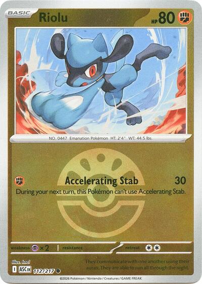 reverse holofoil pokemon cards ASC: Riolu (Friend Ball) (Reverse Holofoil)