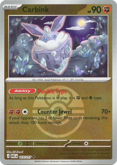 ASC: Carbink - 117/217 (Love Ball) (Reverse Holofoil)