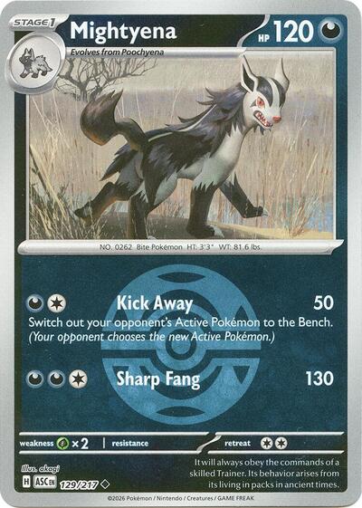 ASC: Mightyena - 129/217 (Dusk Ball) (Reverse Holofoil)