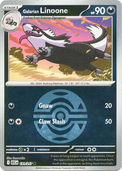 ASC: Galarian Linoone (Dusk Ball) (Reverse Holofoil)