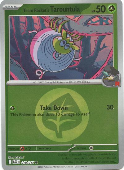ASC: Team Rocket's Tarountula (Energy Symbol Pattern) (Reverse Holofoil)
