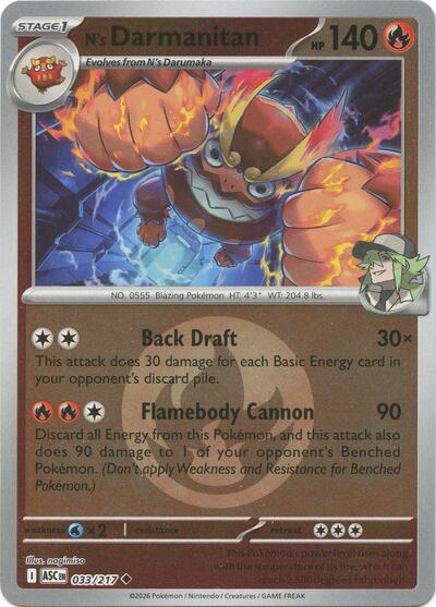 ASC: N's Darmanitan (Energy Symbol Pattern) (Reverse Holofoil)