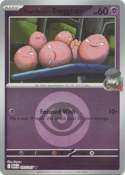 ASC: Team Rocket's exeggcute (Energy Symbol Pattern) (Reverse Holofoil)