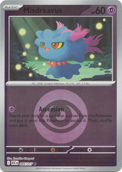 ASC: Misdreavus - 085/217 (Energy Symbol Pattern) (Reverse Holofoil)