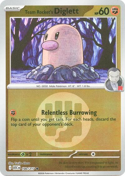 ASC: Team Rocket's Diglett (Energy Symbol Pattern) (Reverse Holofoil)