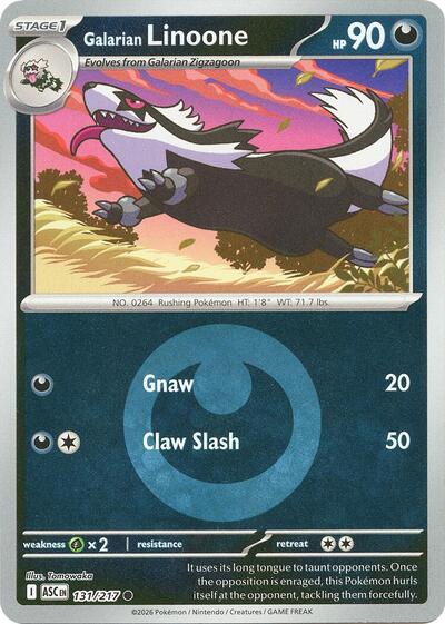 ASC: Galarian Linoone (Energy Symbol Pattern) (Reverse Holofoil)