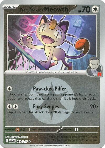 ASC: Team Rocket's Meowth (Energy Symbol Pattern) (Reverse Holofoil)