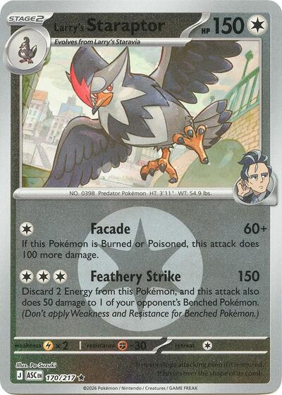 ASC: Larry's Staraptor - 170/217 (Energy Symbol Pattern) (Reverse Holofoil)