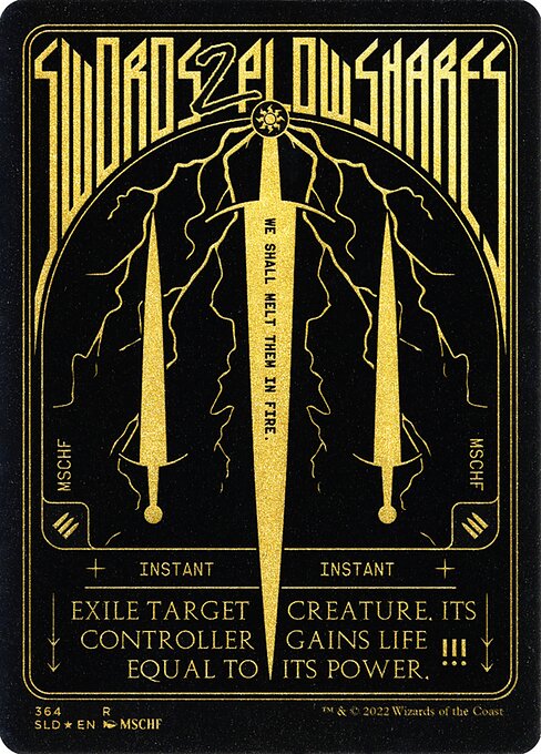 SLD: Swords to Plowshares (Foil Etched) (Gold)