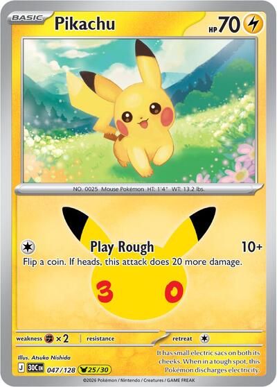 30C: Pikachu - 047/128 (Holofoil)