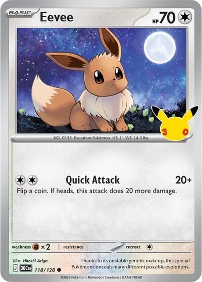 30C: Eevee - 118/128 (Holofoil)