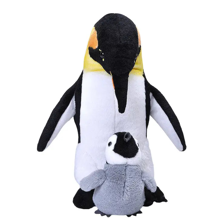 Mom Baby Emperor Penguin Stuffed Animal 12"